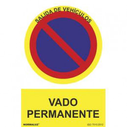 SEÑAL PVC 21X30 VADO...